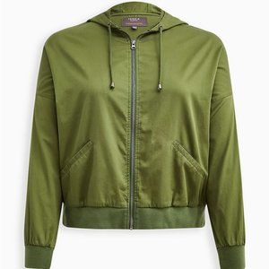 Plus size coat by Torrid olive hooded jacket hoodie 5 5X anorak military green